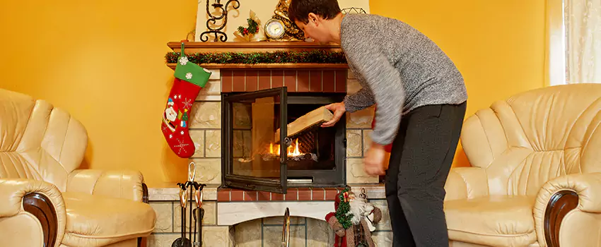 Rusted Metal Fireplace Restoration in Galveston, Texas